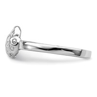 Sterling Silver Rhodium-plated Polished Ladybug Ring view 3