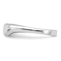 Sterling Silver RH-plated Polished Elongated Heart Ring view 3