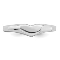 Sterling Silver RH-plated Polished Elongated Heart Ring view 5