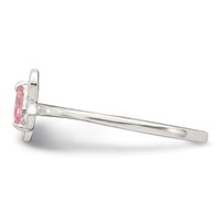 Sterling Silver Polished Pink CZ Butterfly Ring view 3