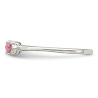 Sterling Silver Polished Pink CZ Candy Ring - Size 4 view 3