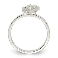 Sterling Silver Clear CZ Rose Kid's Ring view 2