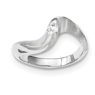 Sterling Silver Brushed And Polished CZ Ring
