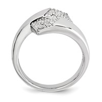 Sterling Silver Rhodium-plated Ring with CZ view 2