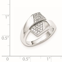 Sterling Silver Rhodium-plated Ring with CZ view 3