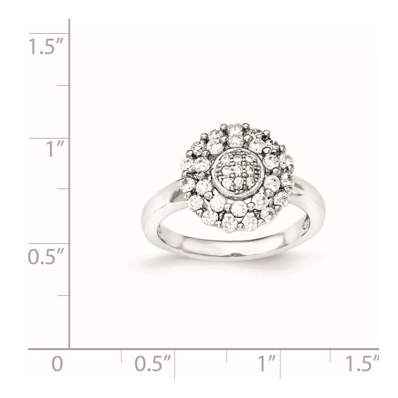 Sterling Silver Polished CZ Ring