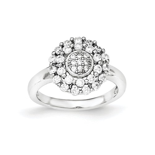 Sterling Silver Polished CZ Ring
