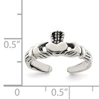 Sterling Silver Claddagh Toe Ring view 4