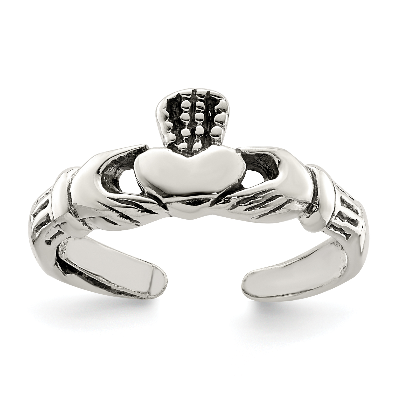 Sterling Silver Claddagh Toe Ring (QR6039)