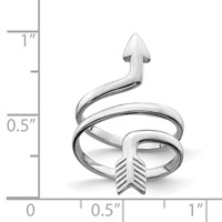 Sterling Silver Rhodium-plated Arrow Wrap Toe Ring view 3