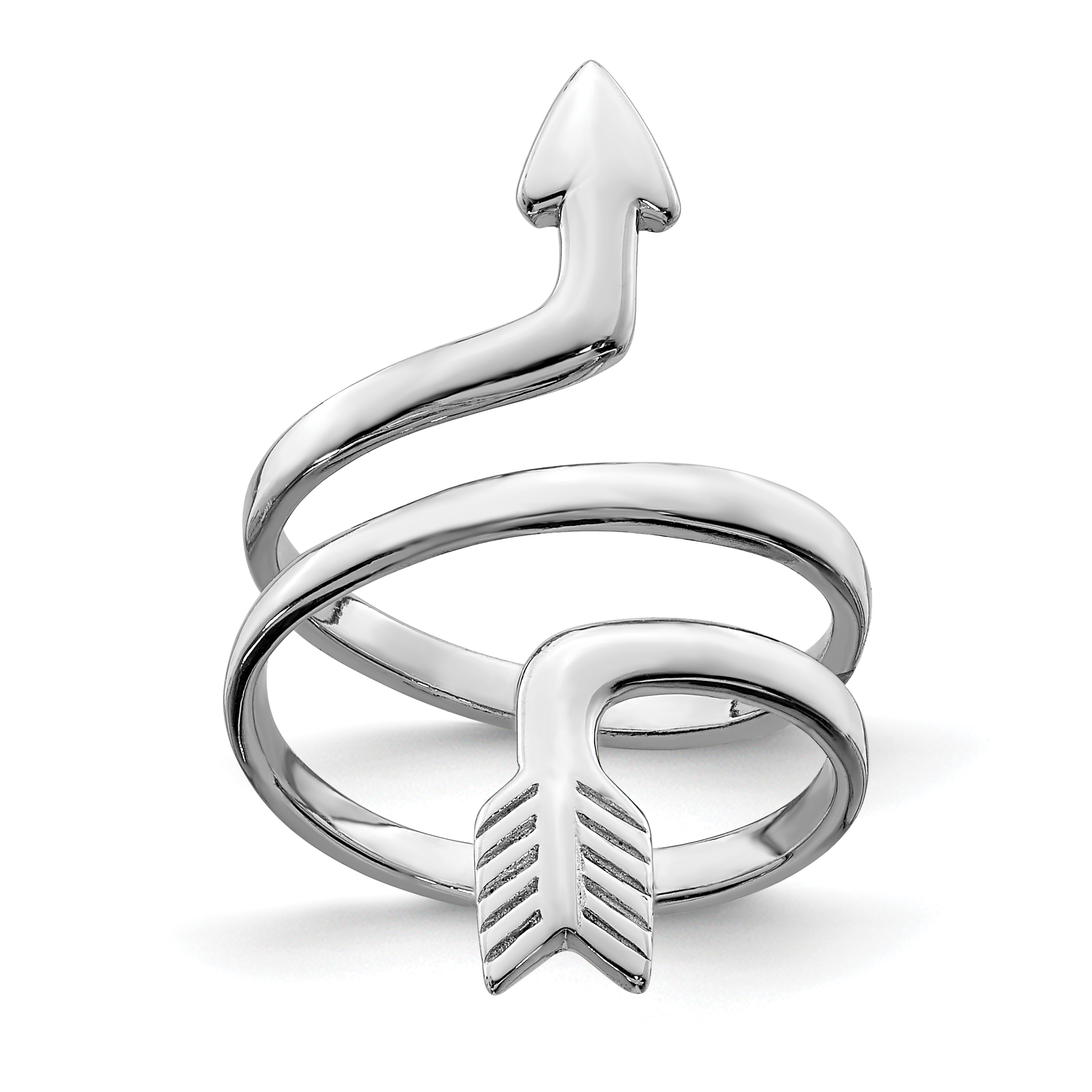 Sterling Silver Rhodium-plated Arrow Wrap Toe Ring (QR6040)