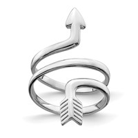 Sterling Silver Rhodium-plated Arrow Wrap Toe Ring view 1