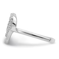 Sterling Silver Rhodium-plated CZ Skull Toe Ring view 3