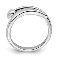 Sterling Silver Rhodium-plated Heart W Wing Toe Ring view 2