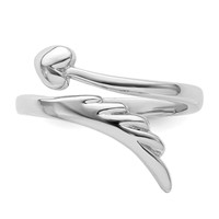 Sterling Silver Rhodium-plated Heart W Wing Toe Ring view 5