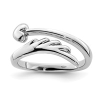 Sterling Silver Rhodium-plated Heart W Wing Toe Ring view 1