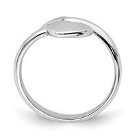Sterling Silver Rhodium-plated Heart Ring with Arrow Toe view 2
