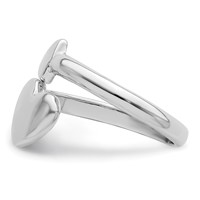 Sterling Silver Rhodium-plated Heart Ring with Arrow Toe view 3