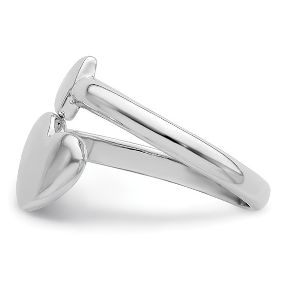 Sterling Silver Rhodium-plated Heart w/Arrow Toe Ring
