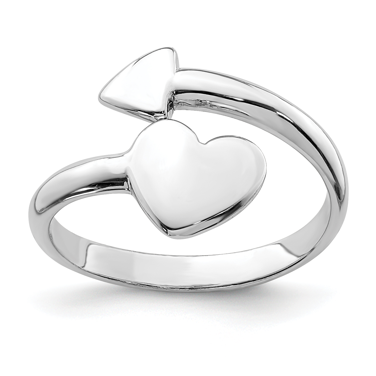 Sterling Silver Rhodium-plated Heart w/Arrow Toe Ring (QR6046)