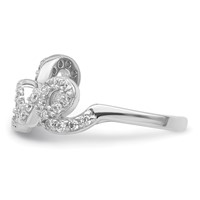 Sterling Silver Rhodium-plated CZ Love Toe Ring view 3