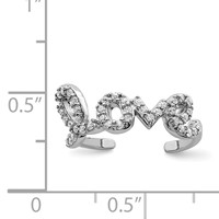 Sterling Silver Rhodium-plated CZ Love Toe Ring view 4