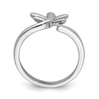 Sterling Silver Rhodium-plated Dragonfly Toe Ring view 2