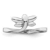 Sterling Silver Rhodium-plated Dragonfly Toe Ring view 5