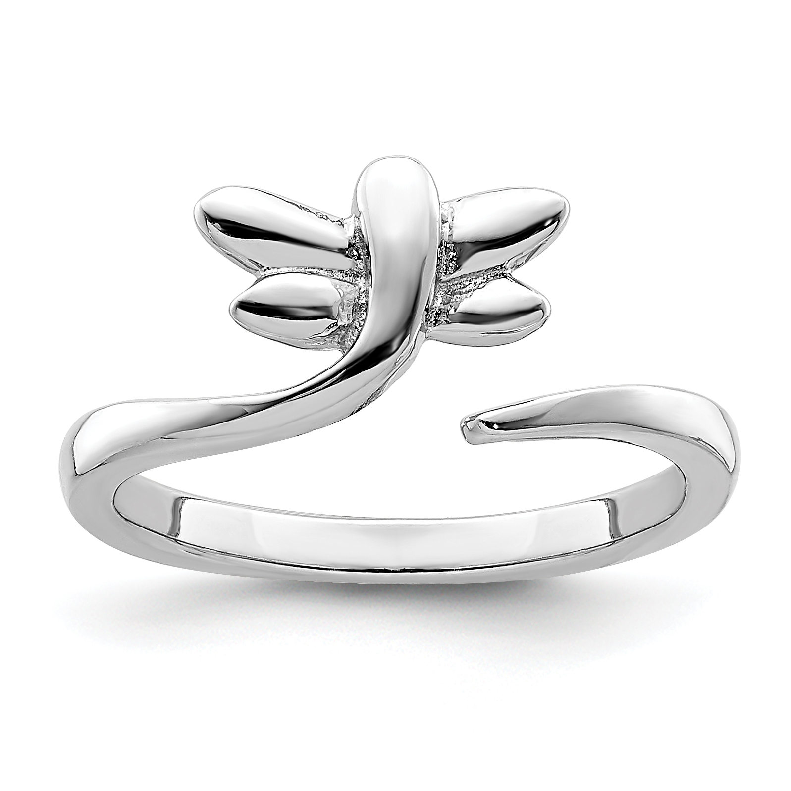 Sterling Silver Rhodium-plated Dragonfly Toe Ring (QR6051)