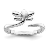 Sterling Silver Rhodium-plated Dragonfly Toe Ring view 1