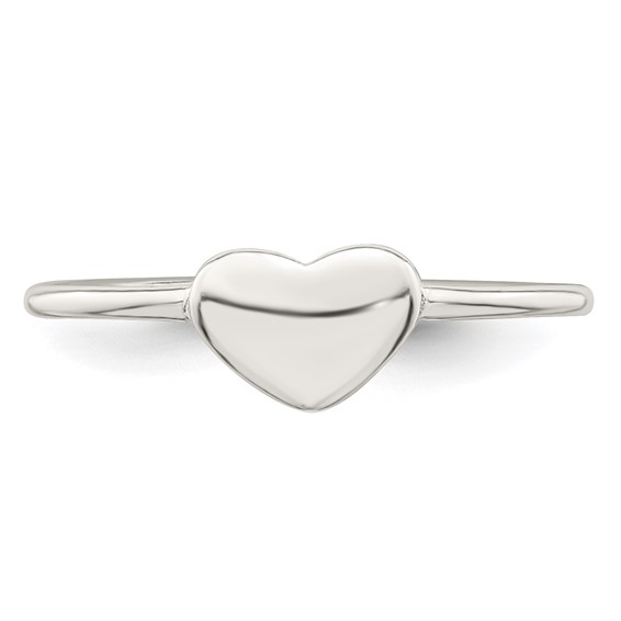 Sterling Silver Polished Heart Ring