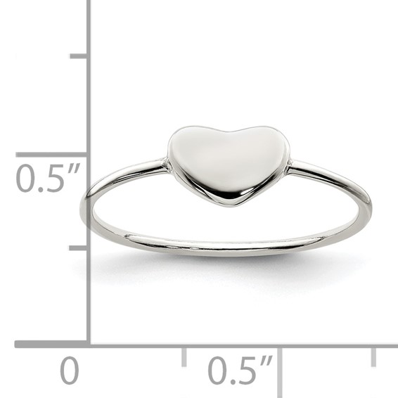 Sterling Silver Polished Heart Ring