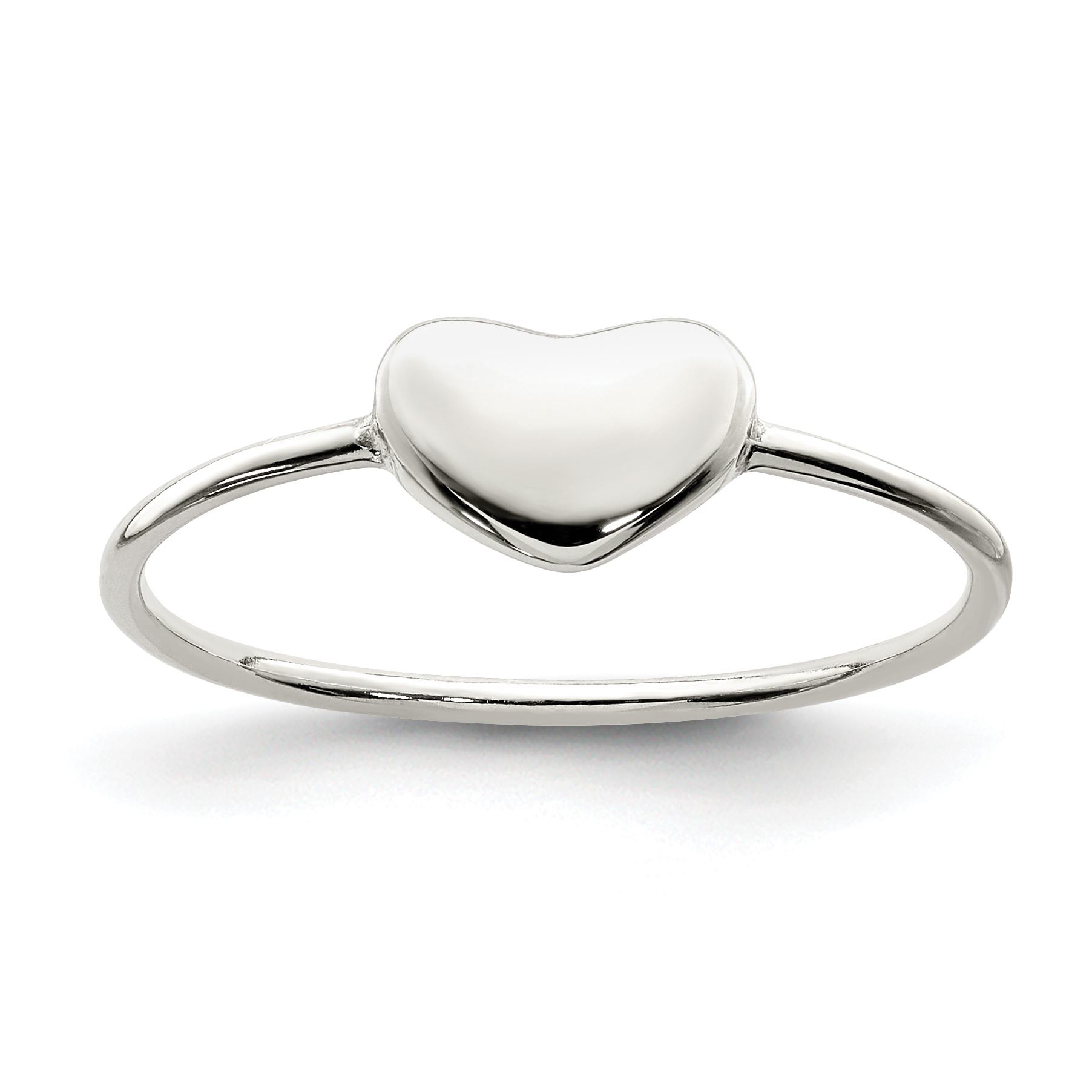Sterling Silver Polished Heart Ring (QR6053-6)