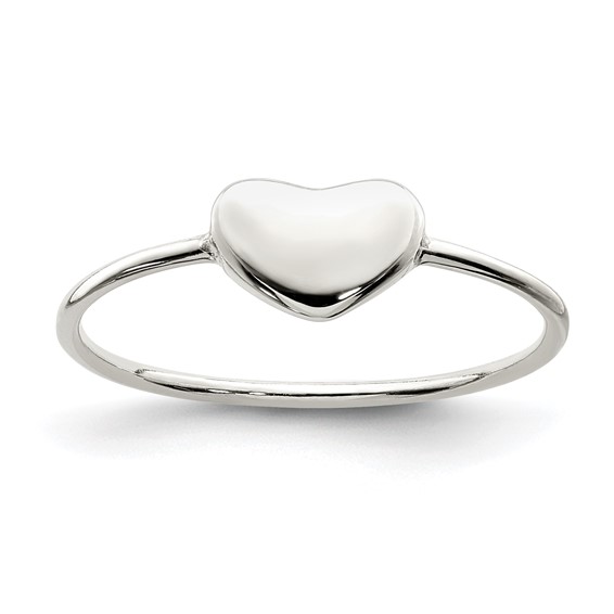 Sterling Silver Polished Heart Ring