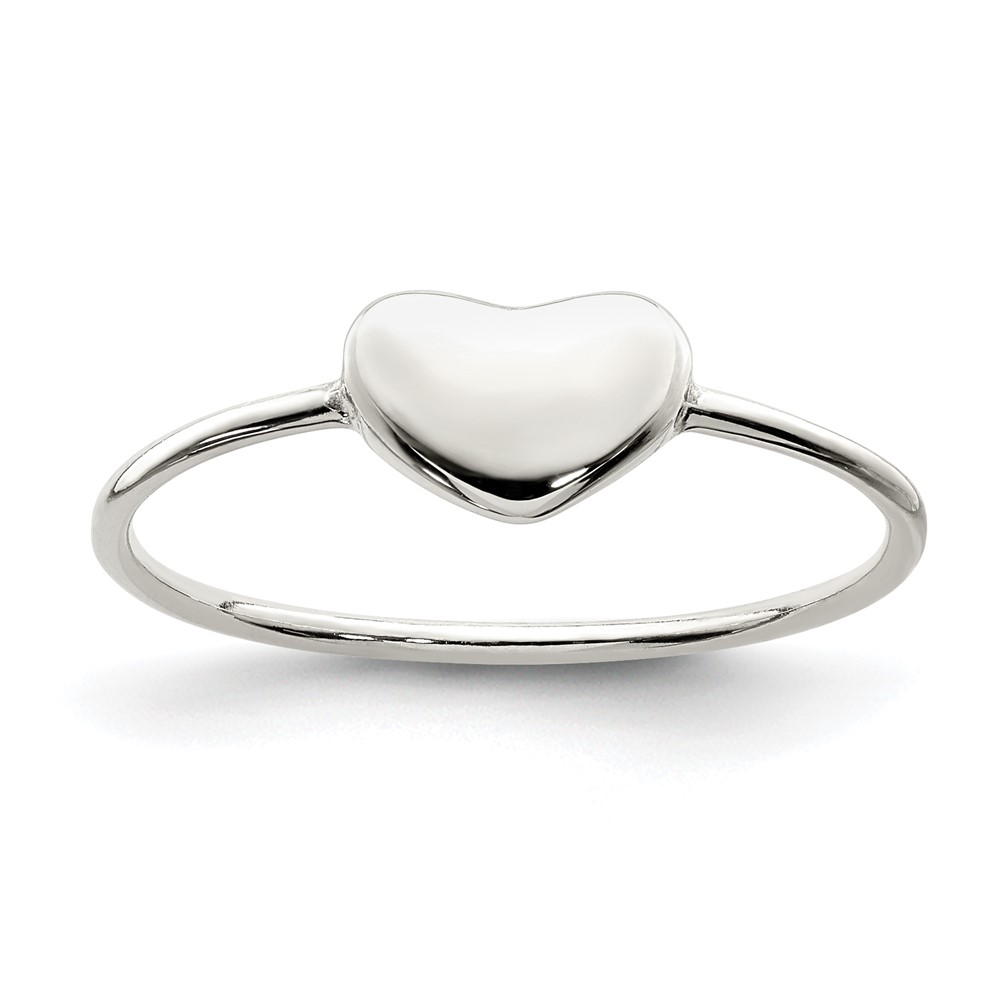 Sterling Silver Polished Heart Ring (QR6053-7)