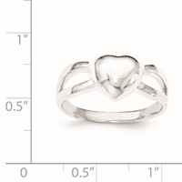 Sterling Silver Polished Heart Ring view 2