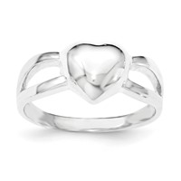 Sterling Silver Polished Heart Ring view 1