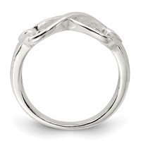 Sterling Silver Polished Heart Infinity Ring view 2