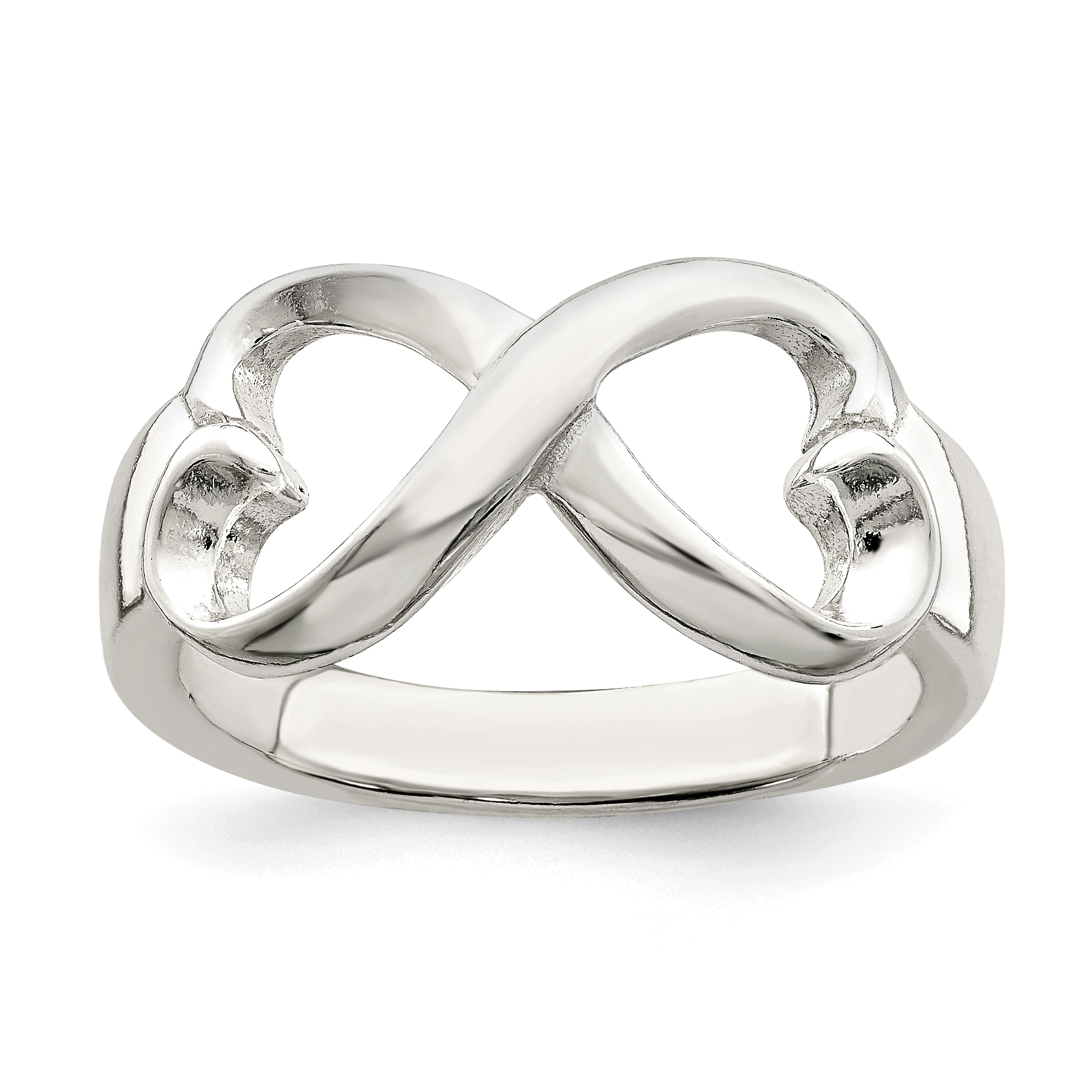 Sterling Silver Polished Heart Infinity Ring (QR6055-6)