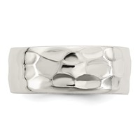 Sterling Silver Hammered Polished Ring view 4