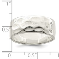 Sterling Silver Hammered Polished Ring view 3
