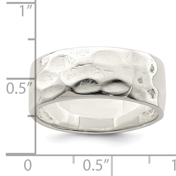 Sterling Silver Hammered Polished Ring