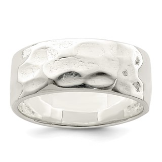 Sterling Silver Hammered Polished Ring