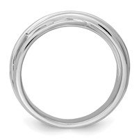 Sterling Silver Rhodium-plated Brushed Ring view 2