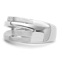 Sterling Silver Rhodium-plated Brushed Ring view 4