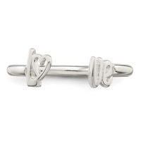 Sterling Silver Polished 'Love' Adjustable Ring view 5