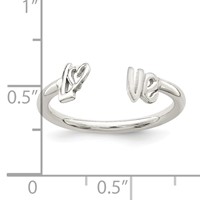 Sterling Silver Polished 'Love' Adjustable Ring view 3