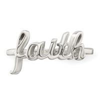 Sterling Silver Polished 'Faith' Ring view 5