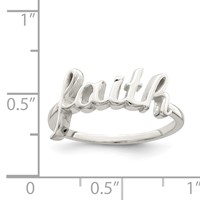 Sterling Silver Polished 'Faith' Ring view 4
