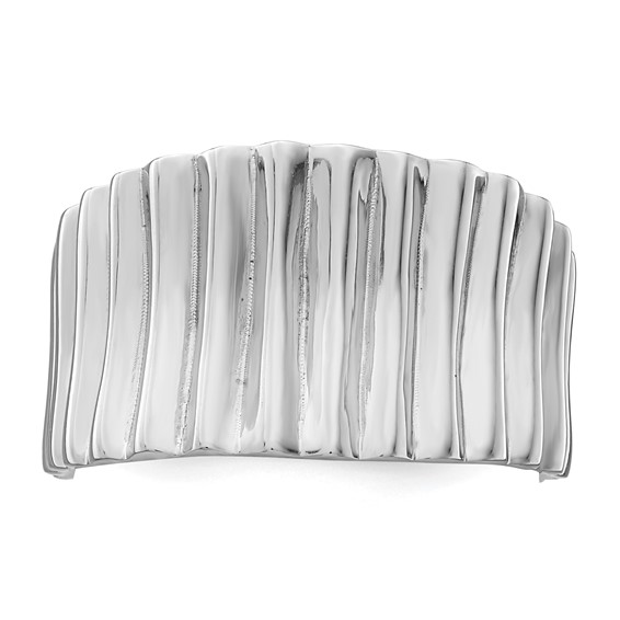 Sterling Silver Rhodium-plated Polished Ridged Ring